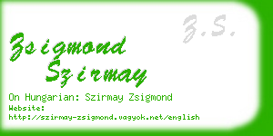 zsigmond szirmay business card